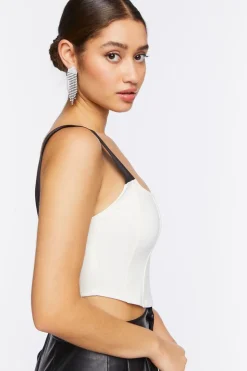 Ponte Knit Corset Crop Top