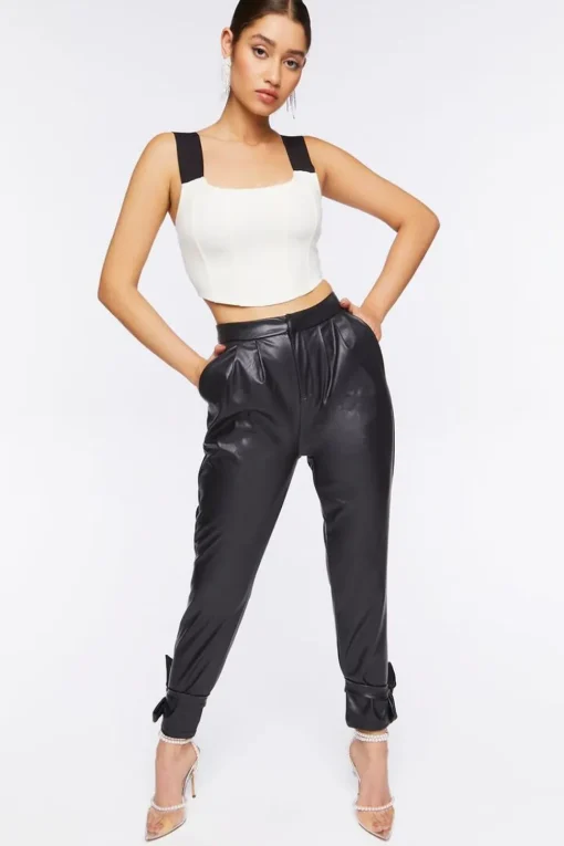 Ponte Knit Corset Crop Top