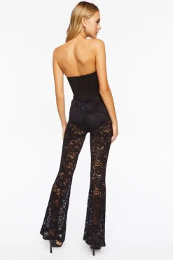 Ponte Lace Strapless Jumpsuit