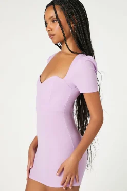 Ponte Puff-Sleeve Mini Dress