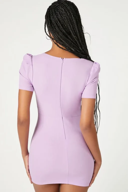 Ponte Puff-Sleeve Mini Dress