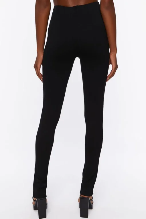 Ponte Split-Hem Skinny Pants