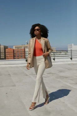 Ponte-Knit Flare Pants