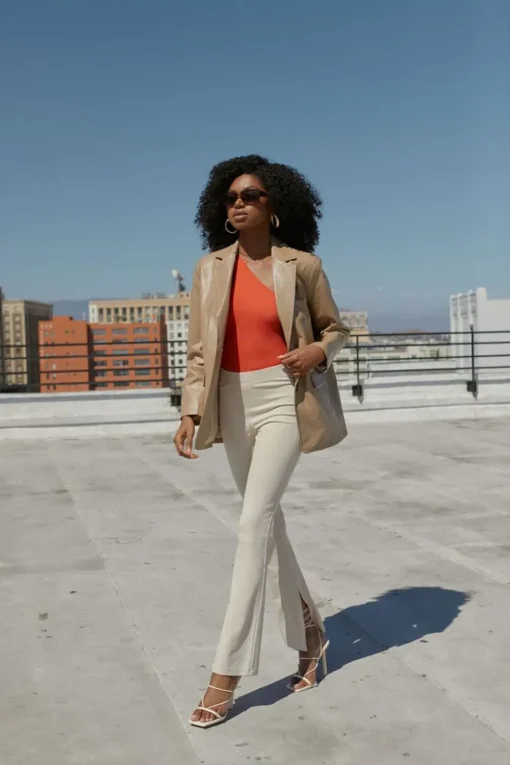 Ponte-Knit Flare Pants