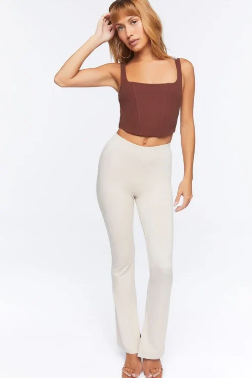 Ponte-Knit Flare Pants