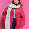 Popcorn Knit Oblong Scarf