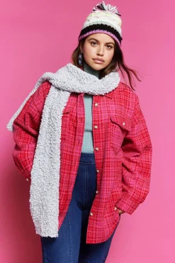 Popcorn Knit Oblong Scarf