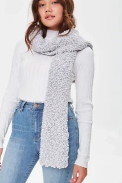 Popcorn Knit Oblong Scarf