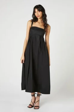Poplin Babydoll Maxi Dress