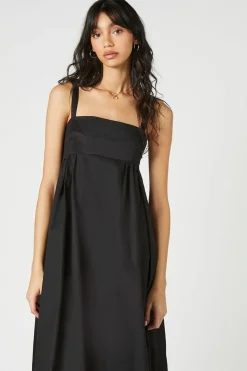 Poplin Babydoll Maxi Dress