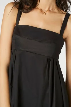 Poplin Babydoll Maxi Dress