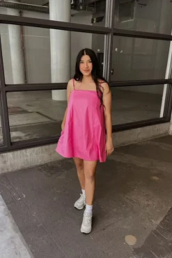 Poplin Cami Shift Mini Dress