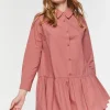 Poplin Drop-Waist Shirt Dress