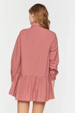 Poplin Drop-Waist Shirt Dress