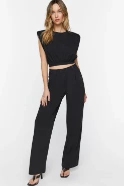 Poplin High-Rise Trousers