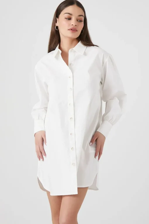 Poplin Mini Shirt Dress
