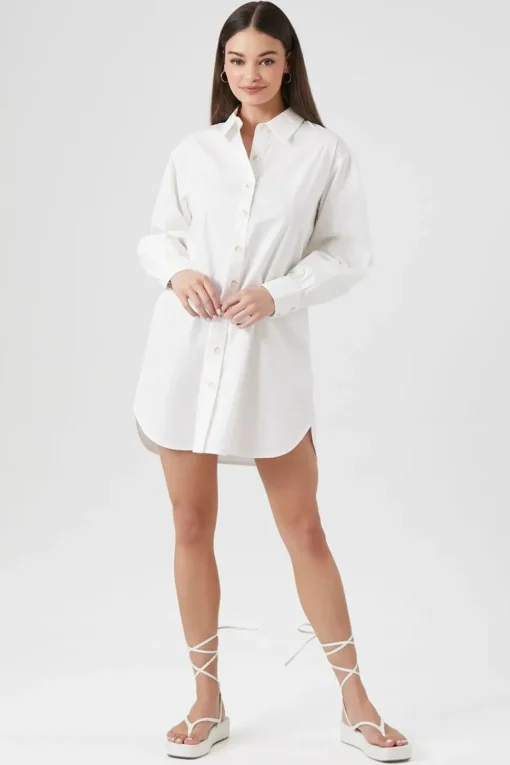 Poplin Mini Shirt Dress