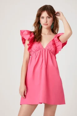 Poplin Ruffled Babydoll Dress