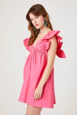 Poplin Ruffled Babydoll Dress