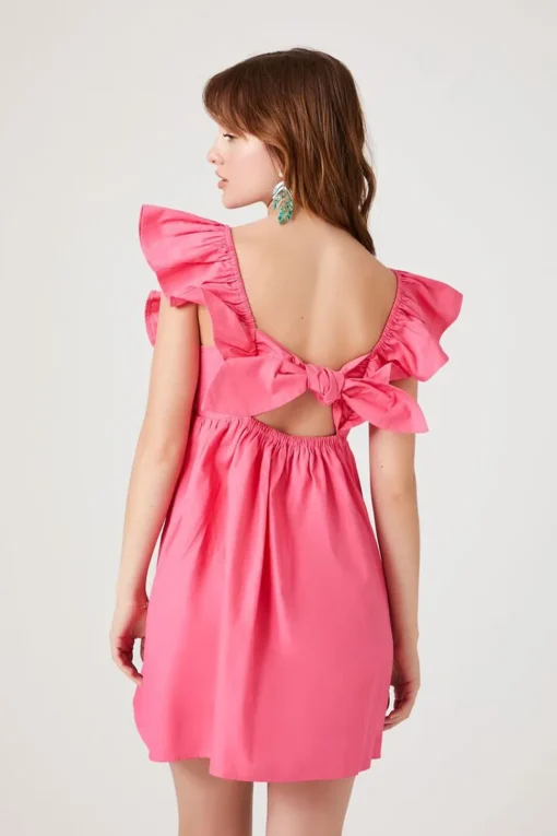 Poplin Ruffled Babydoll Dress