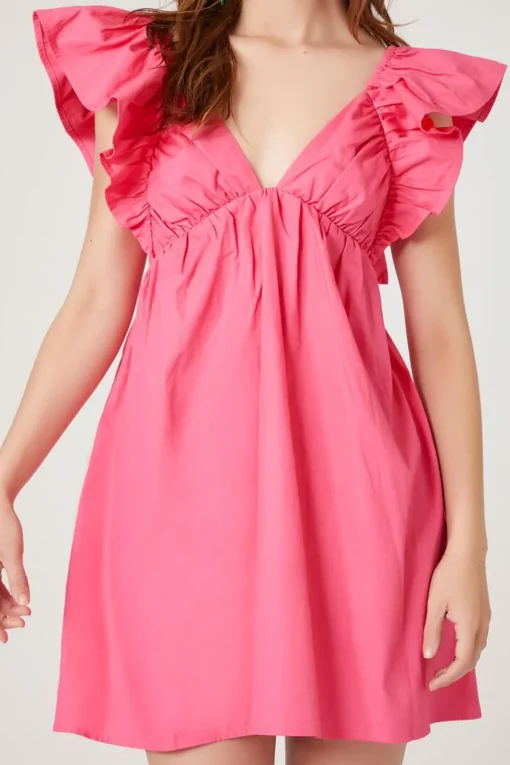 Poplin Ruffled Babydoll Dress