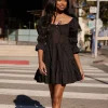 Poplin Tiered Mini Dress