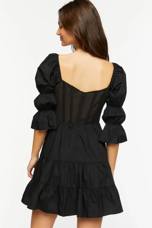 Poplin Tiered Mini Dress