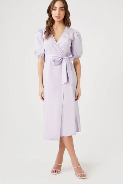 Poplin Wrap Midi Dress