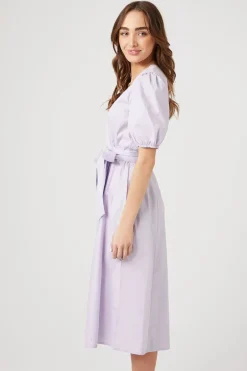 Poplin Wrap Midi Dress
