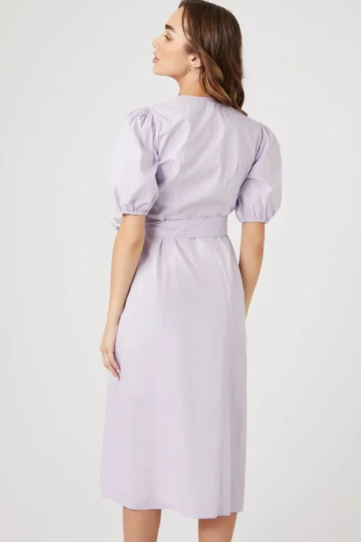 Poplin Wrap Midi Dress