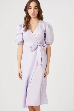 Poplin Wrap Midi Dress