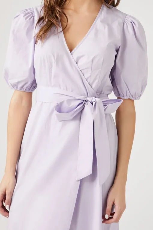 Poplin Wrap Midi Dress
