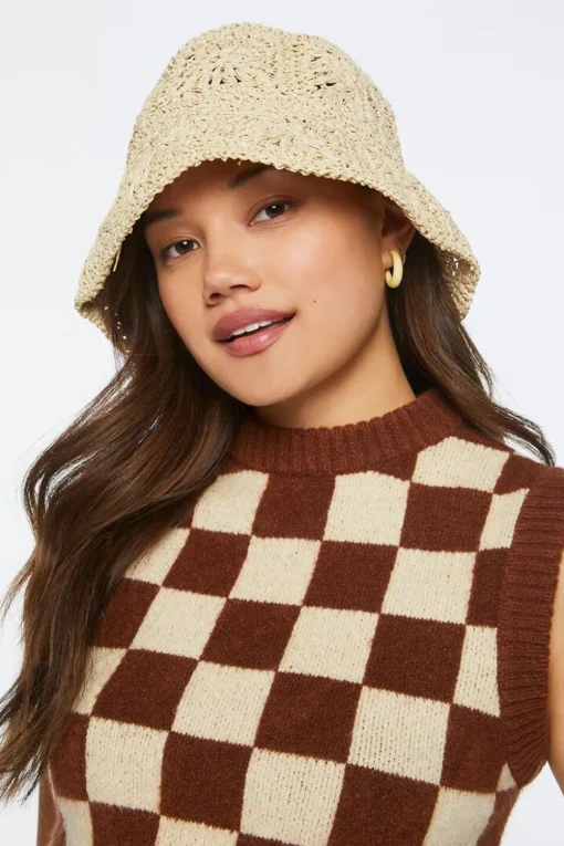 Premium Natural Straw Bucket Hat