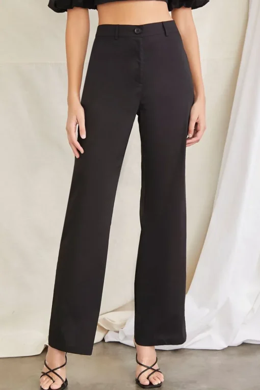 Puff-Sleeve Crop Top & Pants Set