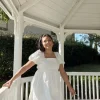 Puff-Sleeve Mini Dress