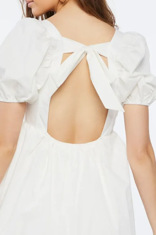 Puff-Sleeve Mini Dress