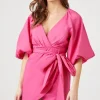 Puff-Sleeve Poplin Dress