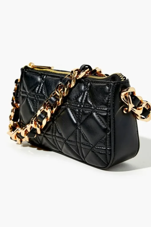Quilted Baguette Shoulder Bag