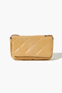 Quilted Faux Leather Crossbody Bag