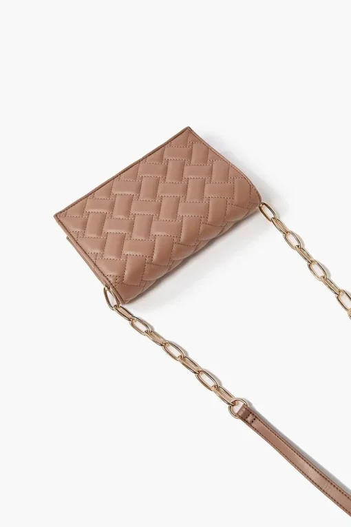 Quilted Faux Leather Crossbody Bag