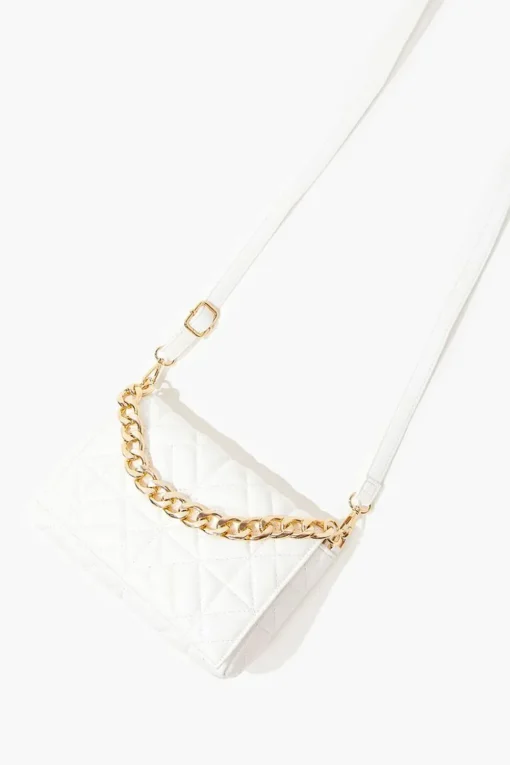 Quilted Faux Leather Crossbody Bag