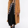 Quilted Faux Shearling Duster Coat