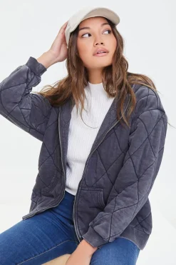 Quilted Zip-Up Hoodie