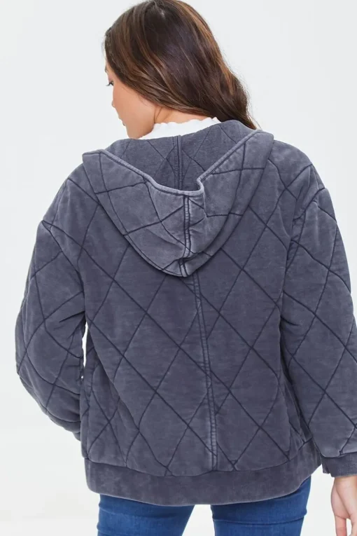 Quilted Zip-Up Hoodie