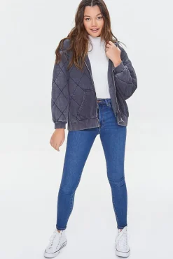 Quilted Zip-Up Hoodie