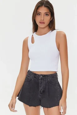 Raw-Cut Denim Shorts