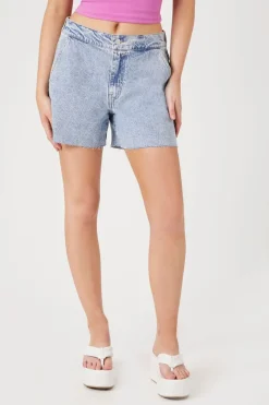 Raw-Cut Denim Shorts