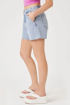 Raw-Cut Denim Shorts