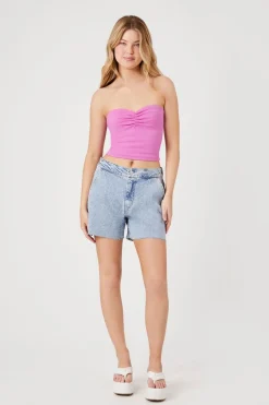 Raw-Cut Denim Shorts