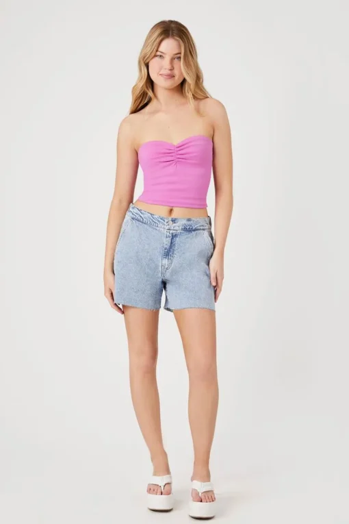 Raw-Cut Denim Shorts
